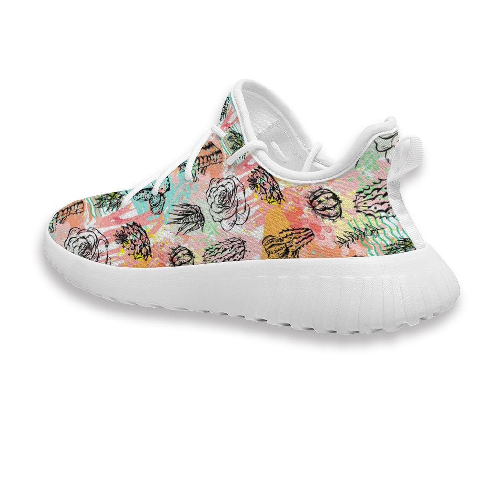 Cheapest Customize Cactus in Colorful Background adidas yeezy boost 350 v3 Athletic Shoes Limited Edition
