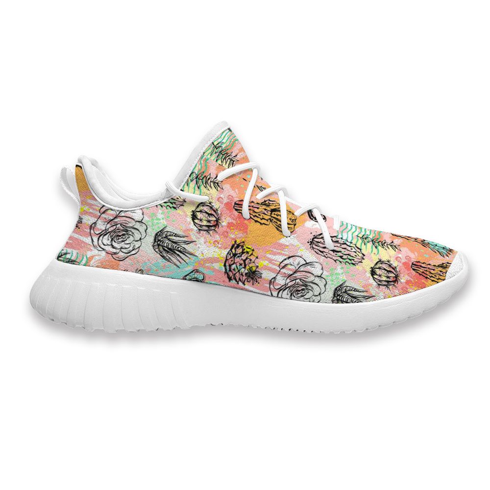 Cheapest Customize Cactus in Colorful Background adidas yeezy boost 350 v3 Athletic Shoes Limited Edition