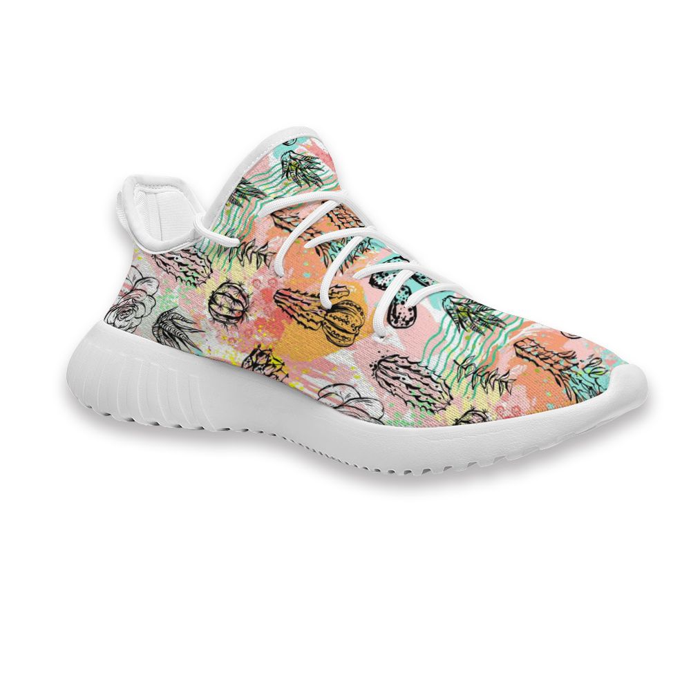Cheapest Customize Cactus in Colorful Background adidas yeezy boost 350 v3 Athletic Shoes Limited Edition