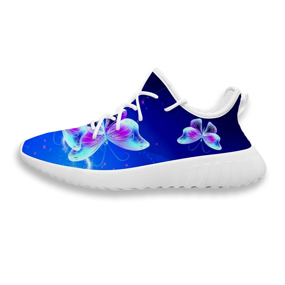 Unique 3D Printed Purple Blue Cool Butterflies yeezy boost ash blue Casual Shoes Limited Edition